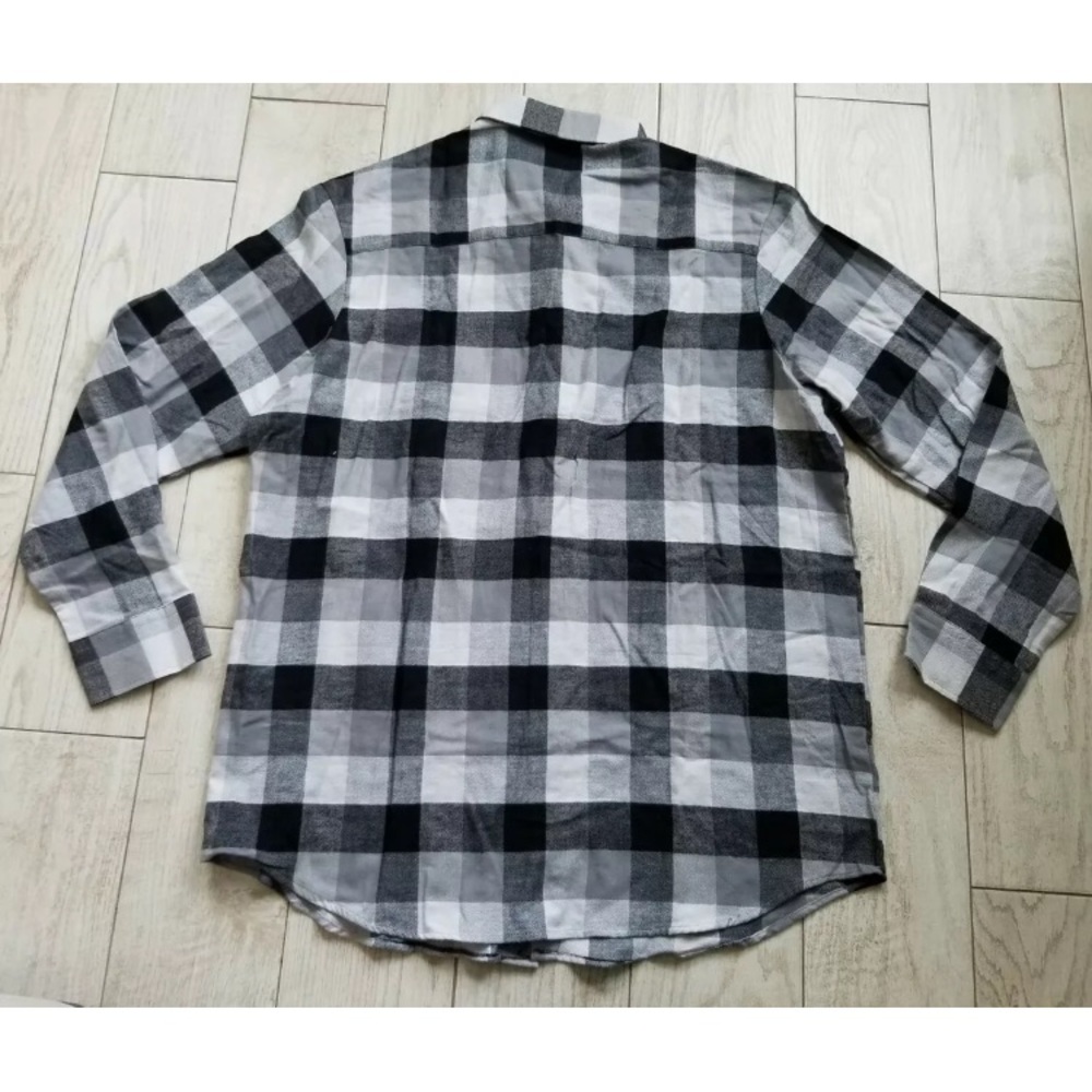 Men’s Club Room Gray Button Down Plaid Flannel Shirt Size XL -Retail $39 NWT - Picture 5 of 9
